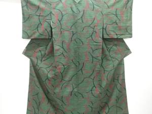 抽象模様織り出し手織り紬着物